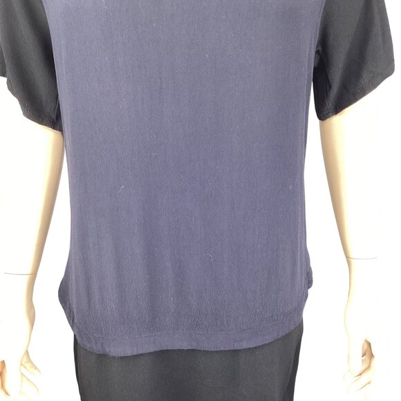 Monrow Womens Dress Size Small NWT Crepe Raglan Colorblock Navy Blue & Black - Picture 4 of 8